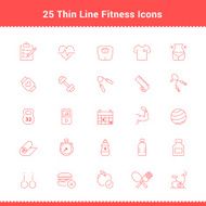 Set of Thin Line Stroke Fitness Icons N2
