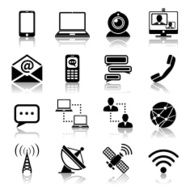 Communication icon black set N2
