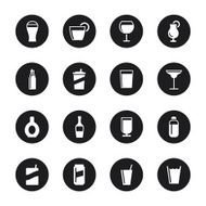 Drink Icons Set 2 - Black Circle Series