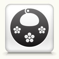 Square Button with Baby Bib