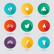 Flat design style nature icons