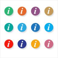 Set of different information buttons for design Info circle sym