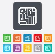 Circuit board sign icon Technology symbol