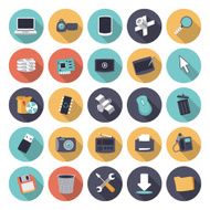 Flat design icons for technology and devices