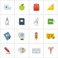 Elementary School Icons — Poly Series N2