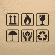 Fragile Symbols On Brown Paper Texture