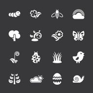 Spring Season Icons - White Series