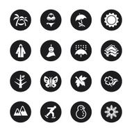 All Season Icons Set 1 - Black Circle Series
