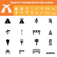 traffic-transportation icon set vector