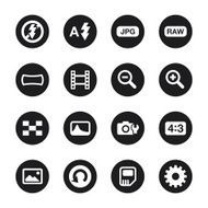Camera Menu Icons Set 3 - Black Circle Series