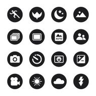 Camera Menu Icons Set 1 - Black Circle Series