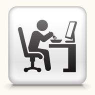 Square Button with Working at Desk N2