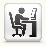 Square Button with Working at Desk N3