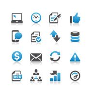 Vector set of blue-and-black Web icons