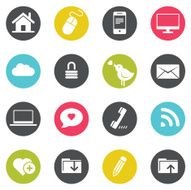 Set of computer icons for web and mobile use
