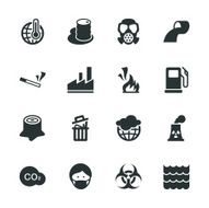 Pollution Silhouette Icons