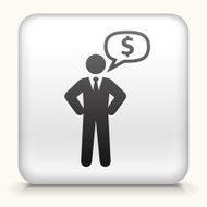 Square Button with Money Talk