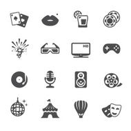 Party and entertainment icons vector illustrations