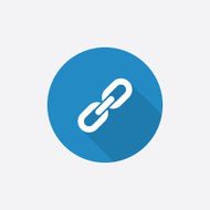Link Flat Blue Simple Icon with long shadow