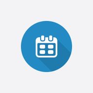 calendar Flat Blue Simple Icon with long shadow N2