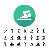 water sport icon set N2