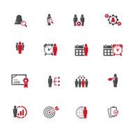 Business and management icon set - woman female characters N2