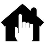 Clicking hand on home icon