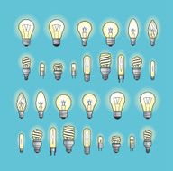 Set of Light bulb icons Vector
