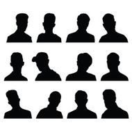 Set of silhouettes men&#039;s heads