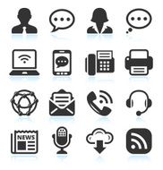 Black social media style icons