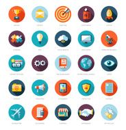 Set of modern flat design business infographics icons