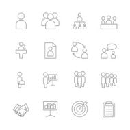 business and management icons set N4