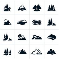 Black Mountains Hills and Water Ways Icons