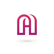 Letter A emblem icon design template elements