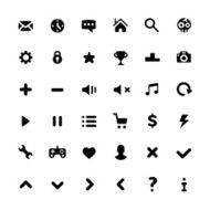 Black minimalism style pictograms set Vector icons set for web