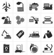 Black different kind of business and industry icons