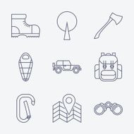 Outline stroke Camping icons