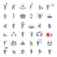 Large set of businessmen icons in different poses