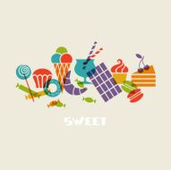 Sweet dessert icons Food sign