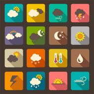 Flat weather icon vector set