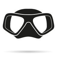 Silhouette symbol of Underwater diving scuba mask