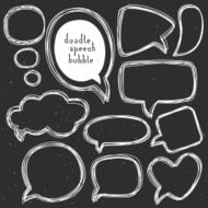 Vintage doodle speech bubbles Different sizes and forms