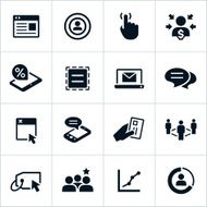 Black Online Marketing Icons