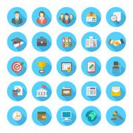 Round Flat Business Resume Icons N2