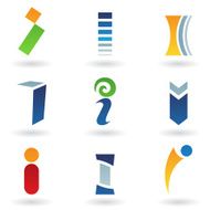Abstract icons for letter I