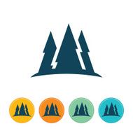Mountain With Pine Trees Icon