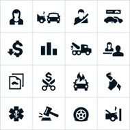 Black Auto Insurance Icons
