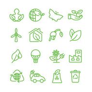 Ecology green line icon