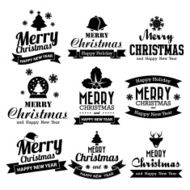 Christmas Happy new year collection of calligraphic typo