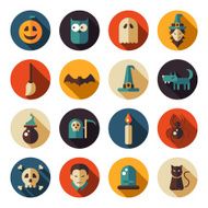 Set of flat design Halloween icons